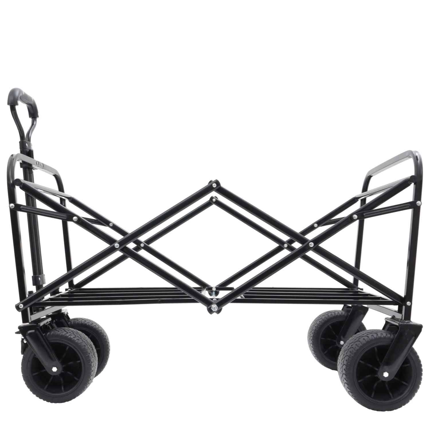 440lbs Collapsible Foldable Wagon Cart, Beach Wagon Utility Cart Utility Wagon Grocery Cart for Camping Shopping Sports Gardening Fishing, blue flower