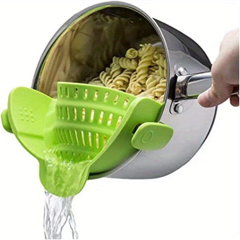 1pc Silicone Pot Strainer And Pasta Strainer, Adjustable Silicone Clip On Strainer For Pots, Pans, And Bowls, Kitchen Gadgets - JM Variety Store