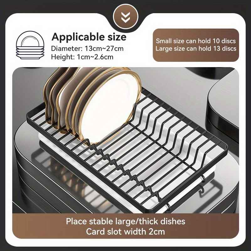IAGREEA Double deck kitchen cutlery drying rack, 27-inch dish rack with interchangeable accessories, large kitchen plate rack counter organizer space saving, black