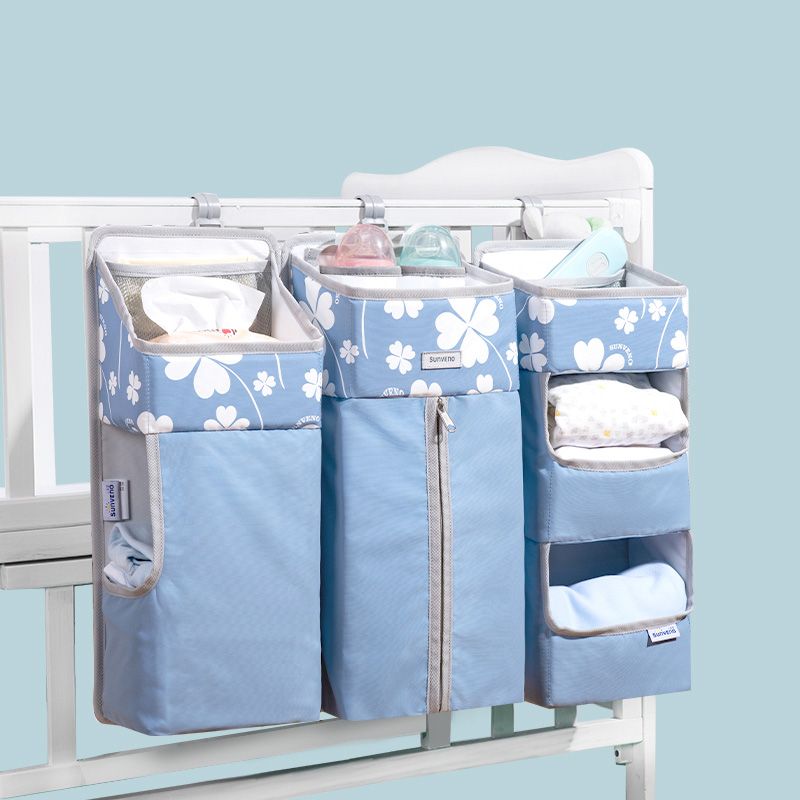 Sunveno Baby Storage Organizer Crib Hanging Storage Bag Caddy Organizer for Baby Essentials Bedding Set Diaper Storage Bag - JM Variety Store