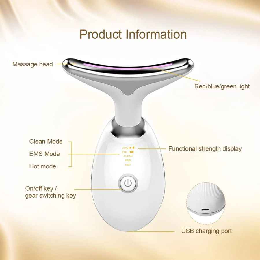 Face and Neck Massager 3 Colors EMS Beauty Device Lifting Tighten Facial Massagers Wrinkle Remover Reduce Double Chin Devices for Woman