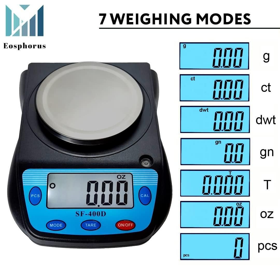 Ounce Carat and Gram Scale 0.01g Accuracy Electronic Scale Science Digital Scale Lab Balance LCD 600g Capacity USB Charger and AC DC Adapter Included - JM Variety Store
