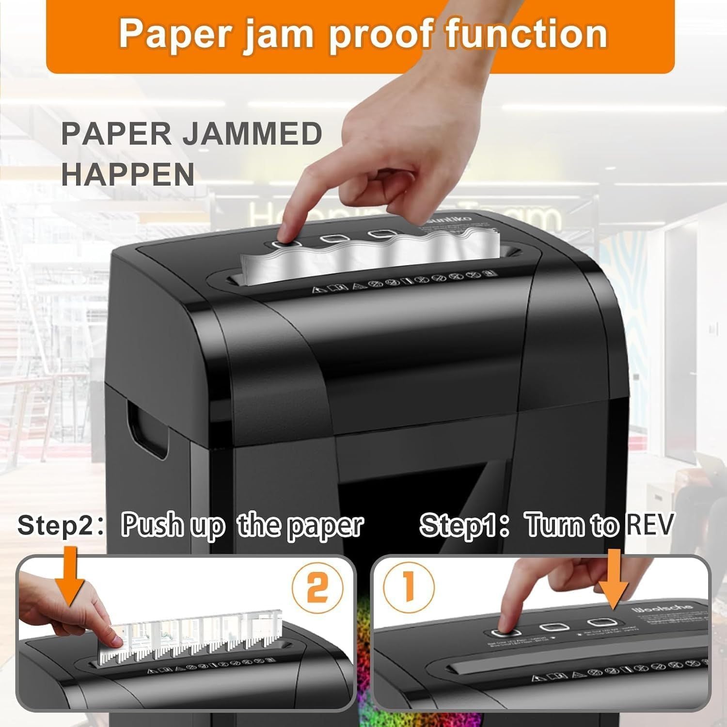 Woolsche Paper Shredder, 18-Sheet Cross Cut with 18 Liters Pull Out Bin, P-4 Security Level, Shred Paper and Credit Card, Durable&Fast with Auto Jam Proof System Shredder for Office - JM Variety Store