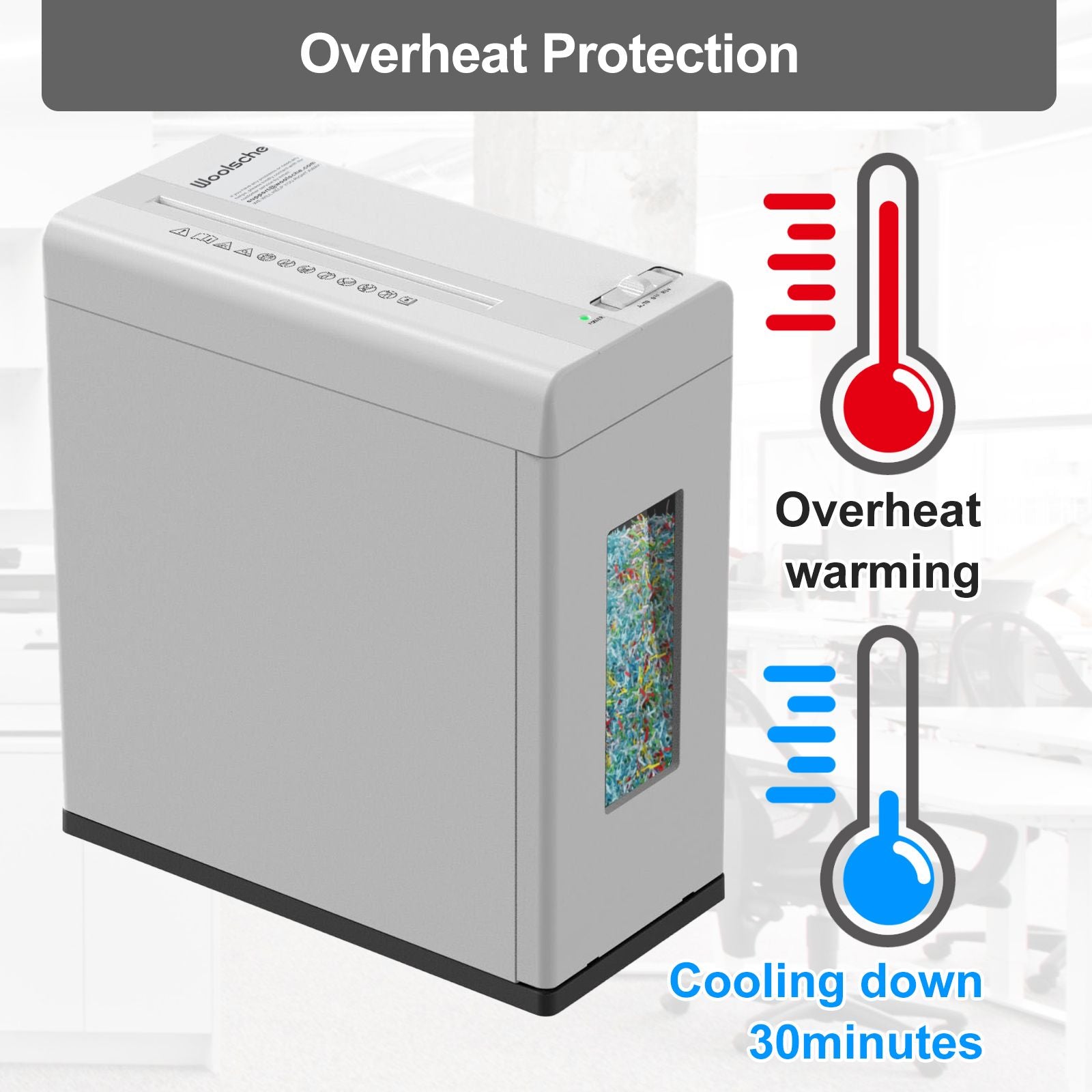 Paper Shredder, 5-Sheet Micro Cut with 2.65 Gallons Bin, P-5 High Security Level, 5 Munites Non-Stop Working Time, Compact Design Pull Out Basket with Jam Proof System for Home Office - JM Variety Store
