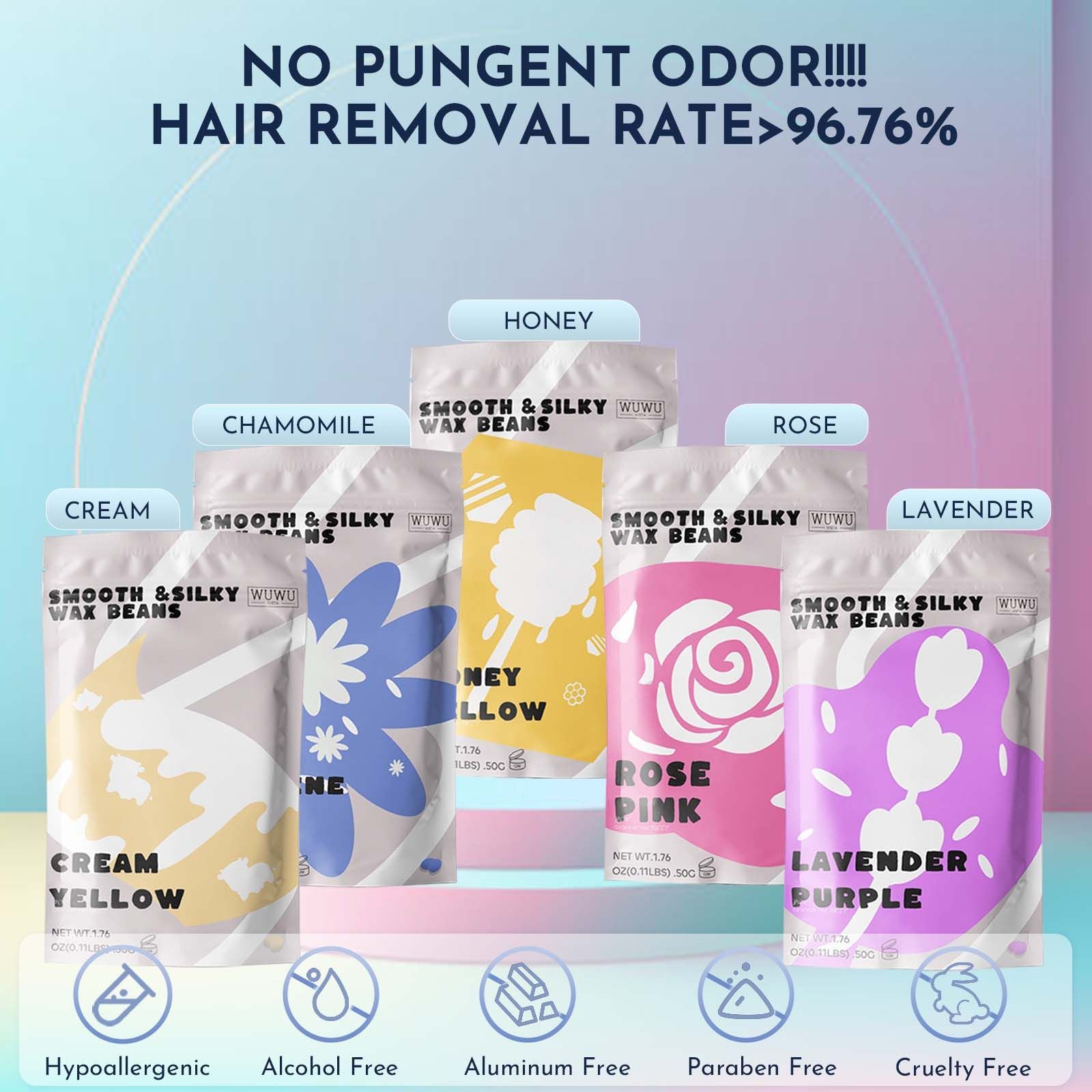 Waxing Kit 69 items - WUWUVISTA Hair Removal Hard Wax kit with Wax Warmer, Wax Beads for Face/Brazilian/Body/Sensitive Skin - JM Variety Store