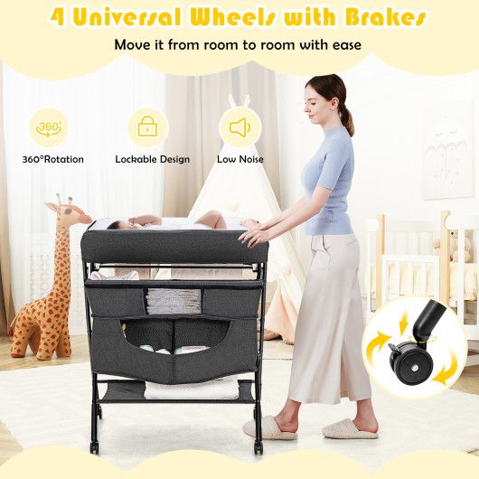 Portable Adjustable Height Newborn Nursery Organizer with Wheel - JM Variety Store
