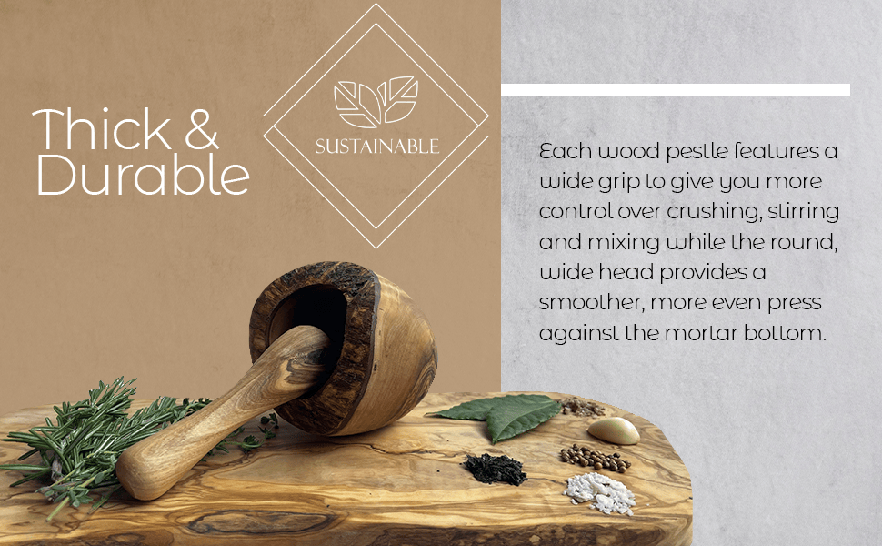 Olive Wood Rustic Mortar and Pestle - JM Variety Store