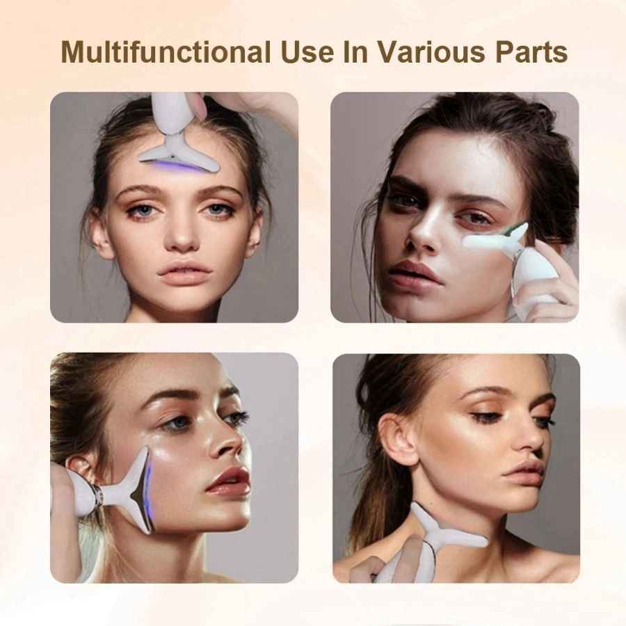 Face and Neck Massager 3 Colors EMS Beauty Device Lifting Tighten Facial Massagers Wrinkle Remover Reduce Double Chin Devices for Woman