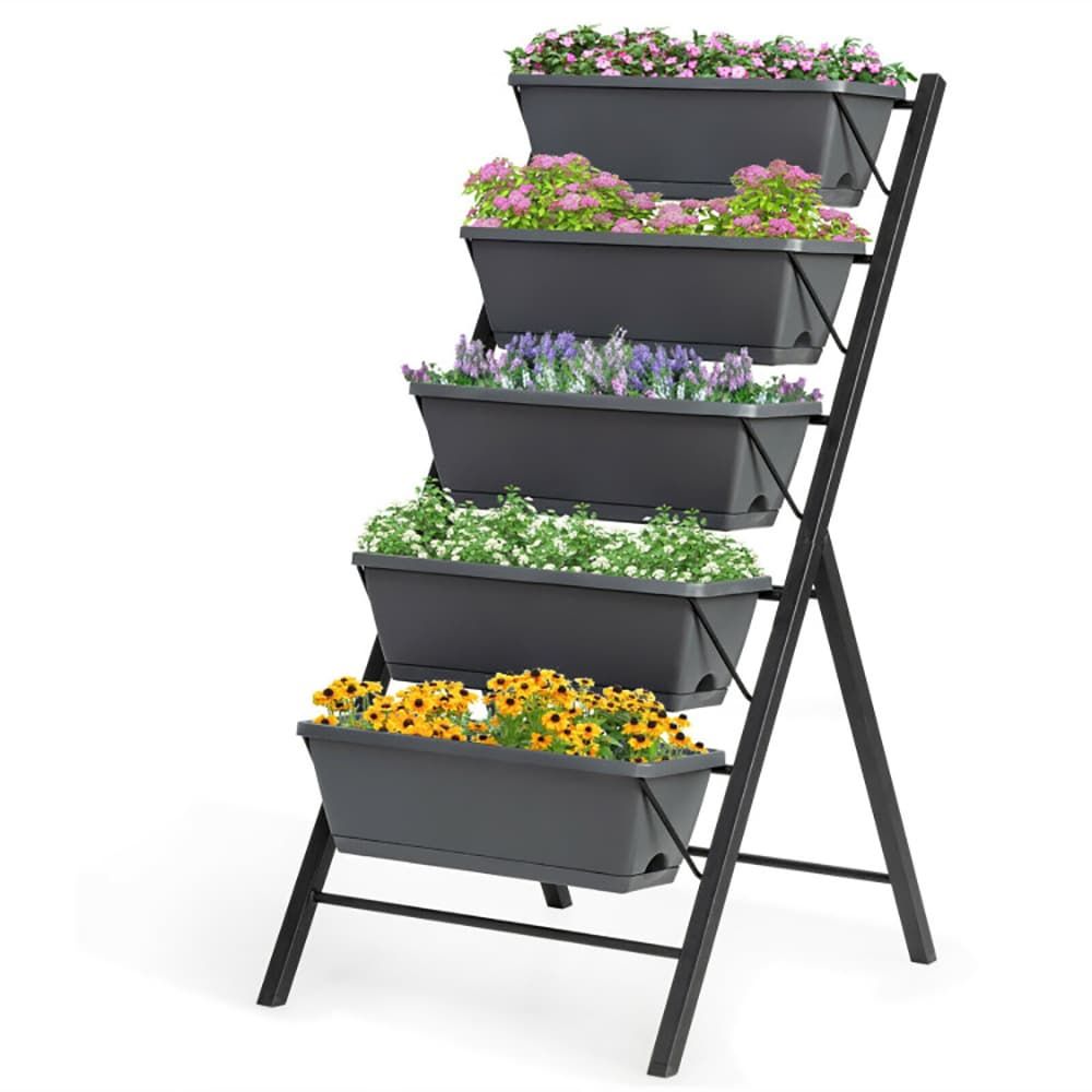5-Tier Raised Garden Bed with Water Drainage for Flowers Vegetables - JM Variety Store