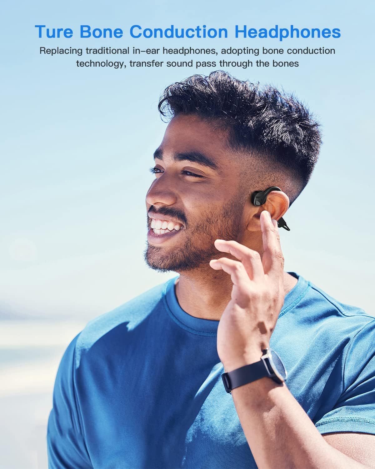 Sport Wireless Bone Conduction Earphones – Open-Ear Safety Design, IPX6 Sweatproof, 8 Hrs Call, US Dropship - JM Variety Store