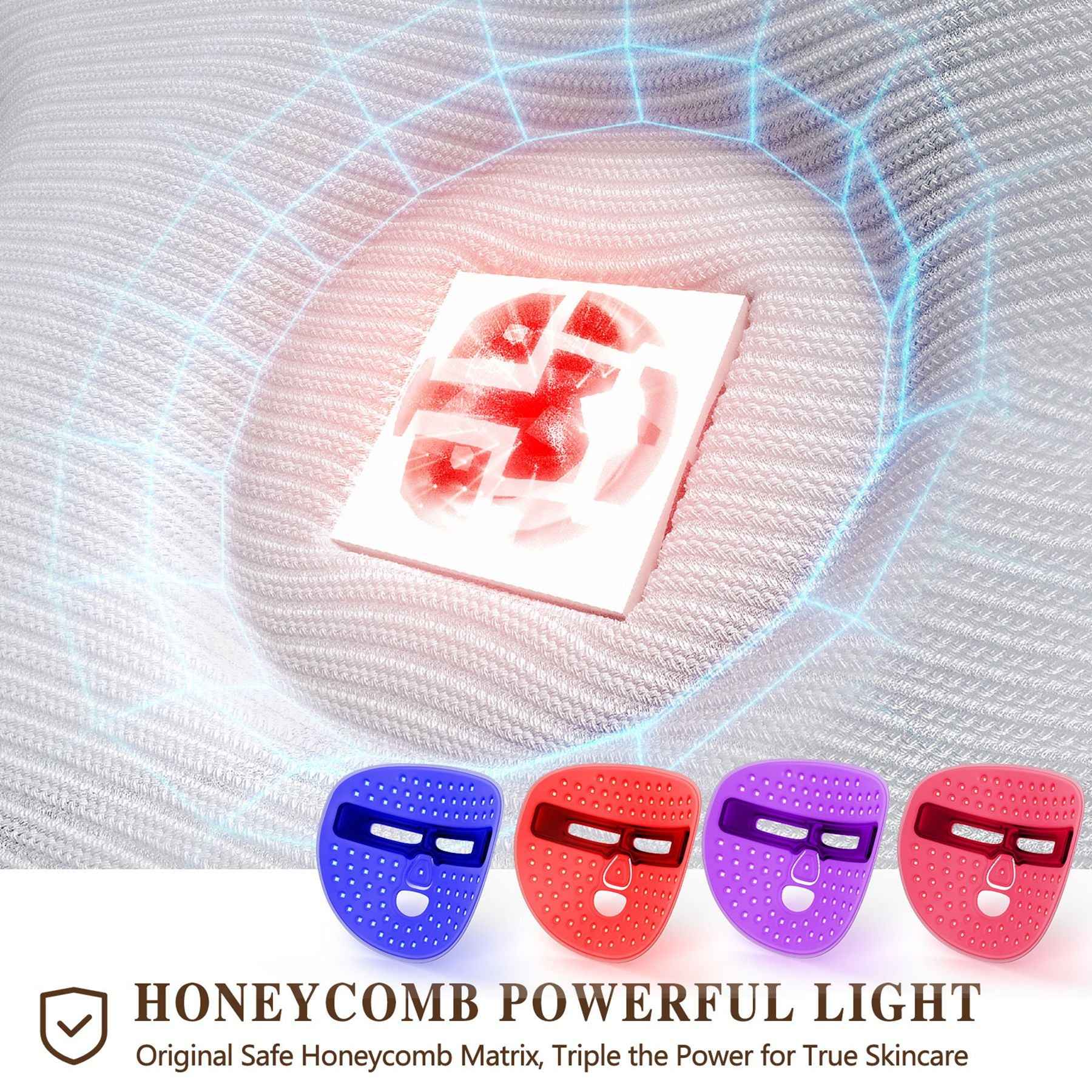 LED Face Mask Facial Care Tool, Red Light Therapy Mask for Face for Skincare at Home Travel