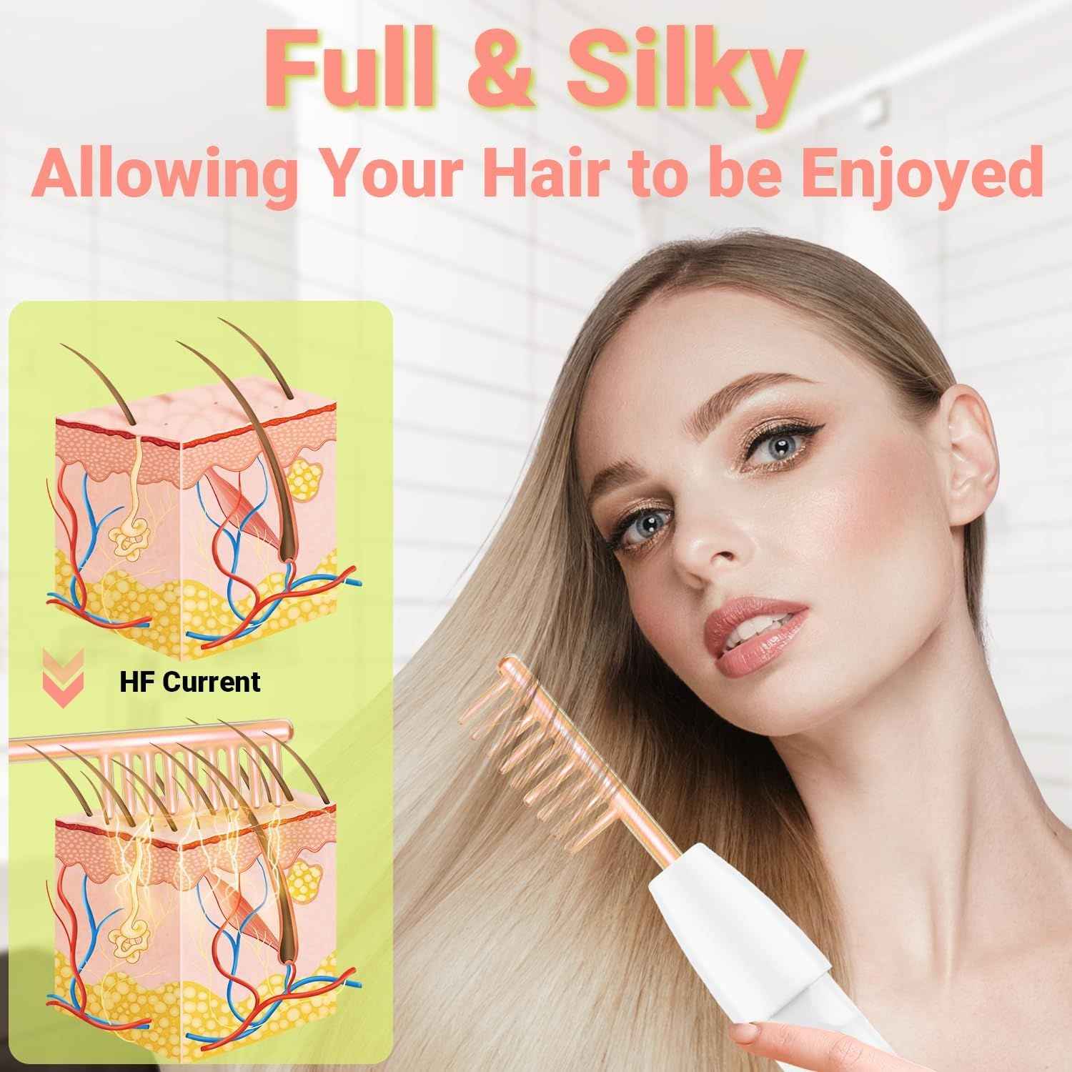 High Frequency Wand 'C Violet Portable Skin Therapy Machine for Anti-Aging - Skin Tightening - Wrinkle Reducing - Dark Circles - 4 in 1