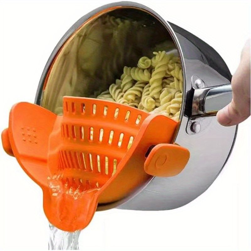 1pc Silicone Pot Strainer And Pasta Strainer, Adjustable Silicone Clip On Strainer For Pots, Pans, And Bowls, Kitchen Gadgets - JM Variety Store