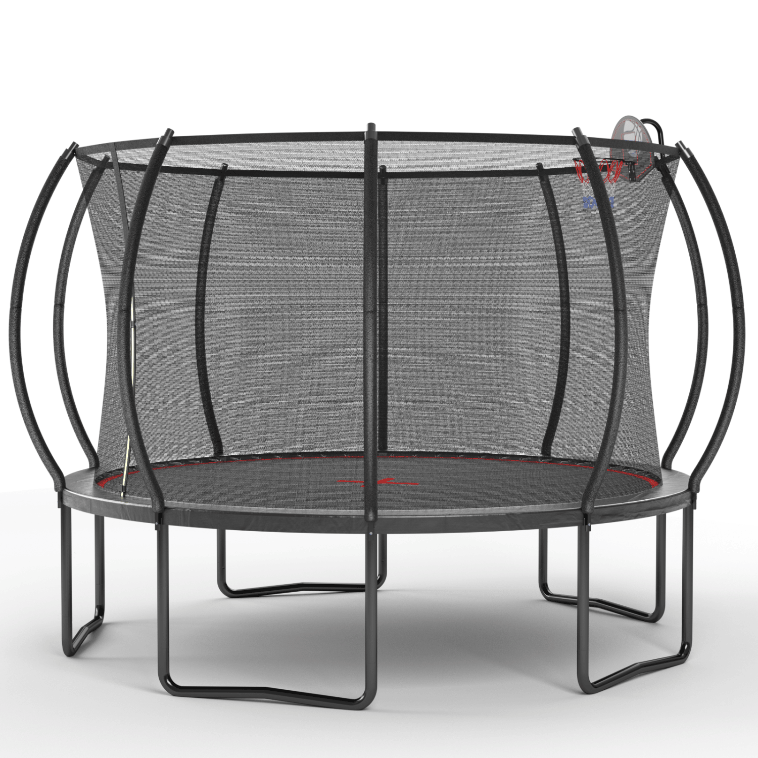 YC 12FT trampoline Pumpkin- Black Red