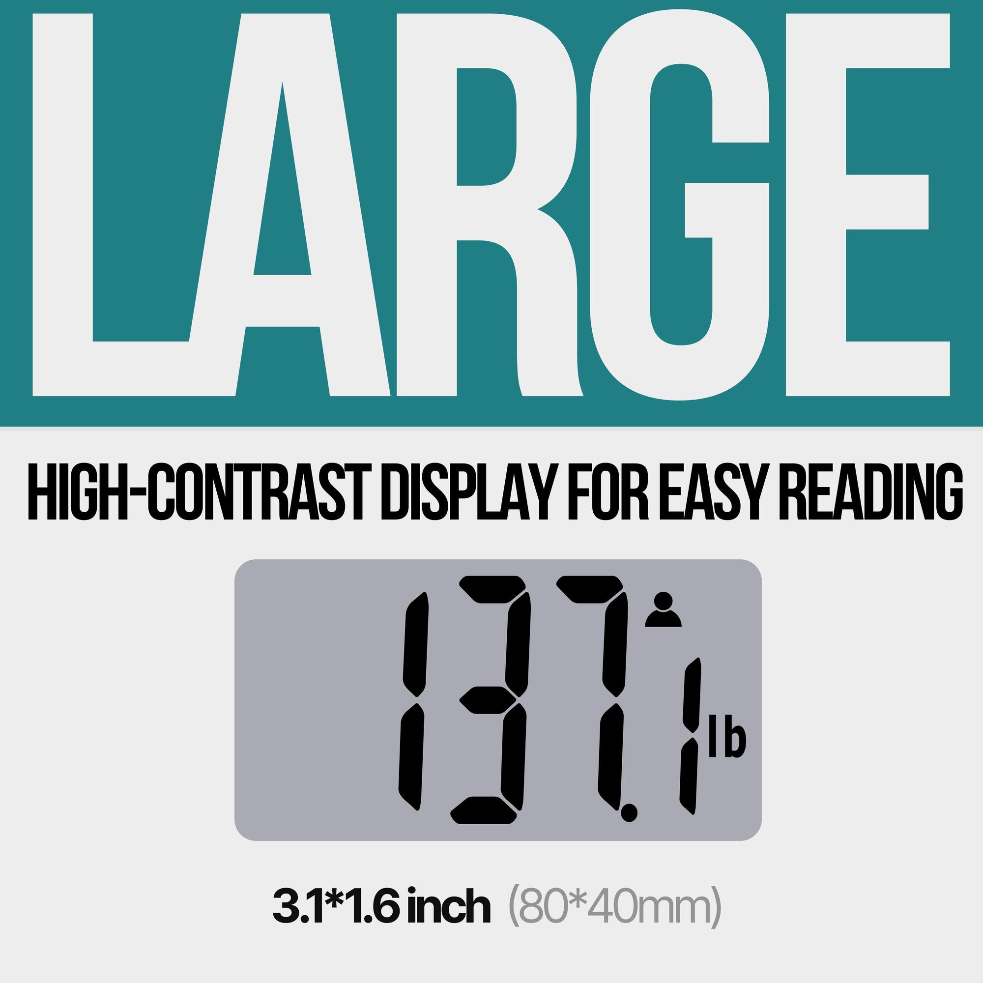 Digital Bathroom Scale for Body Weight EziGo Large Platform 12 inch 30cm, High Capacity 440lb 200kg, Accurate Scale for Adults, Elderly, Seniors, Pets, and Babies - JM Variety Store