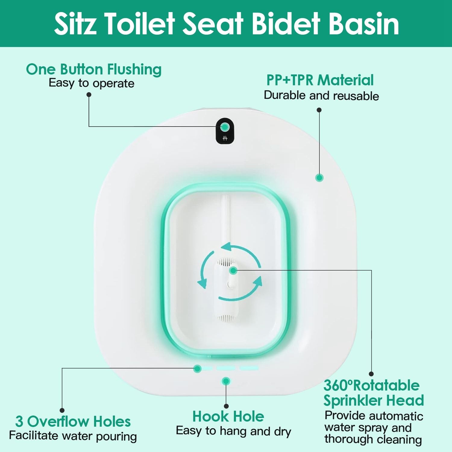 Foldable Postpartum Care Basin Sitz Toilet Seat Bidet Basin Battery Powered Toilet Bidet - JM Variety Store