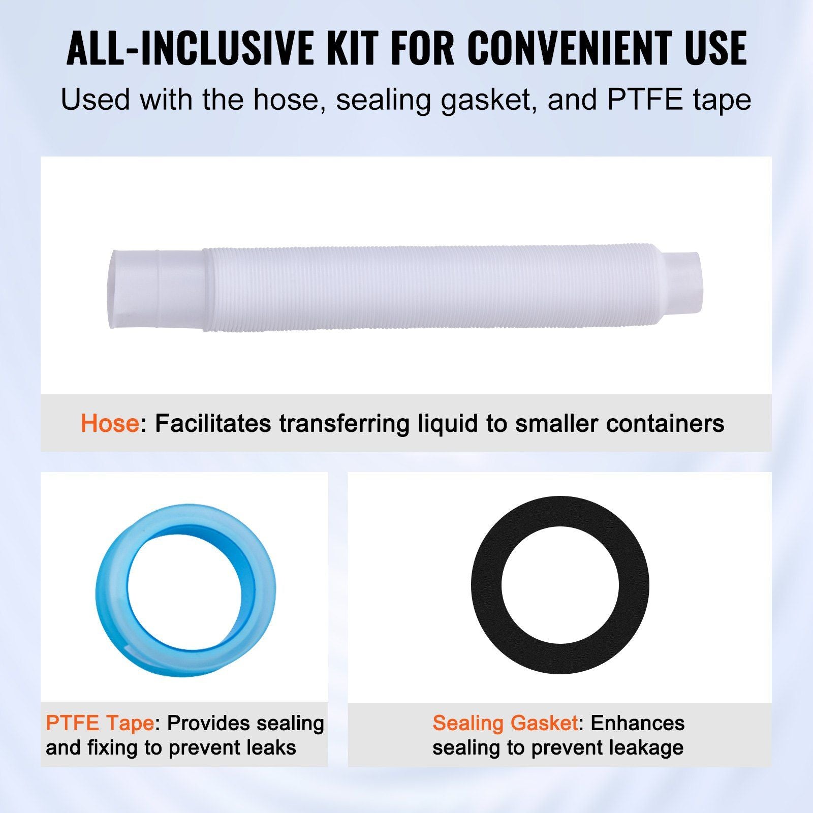 VEVOR Drum Pump, 9.5 oz. Per Stroke, Lever-Action Barrel Pump, Fits 5-55 Gallon Drums with 3-Section Suction Tube Assembly & Hose, Hand Operated, Designed to Transfer Water, Alcohol, Corrosive Liquids - JM Variety Store