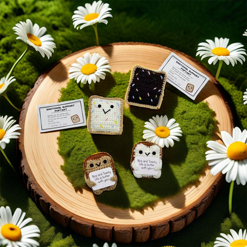 Handcrafted Toast Decor Set, 4-Piece - Cute Room Ornaments & Charming Home Accents, Artisan Crafted, Perfect for Gifting, Crafted with Love for Cozy Spaces - JM Variety Store