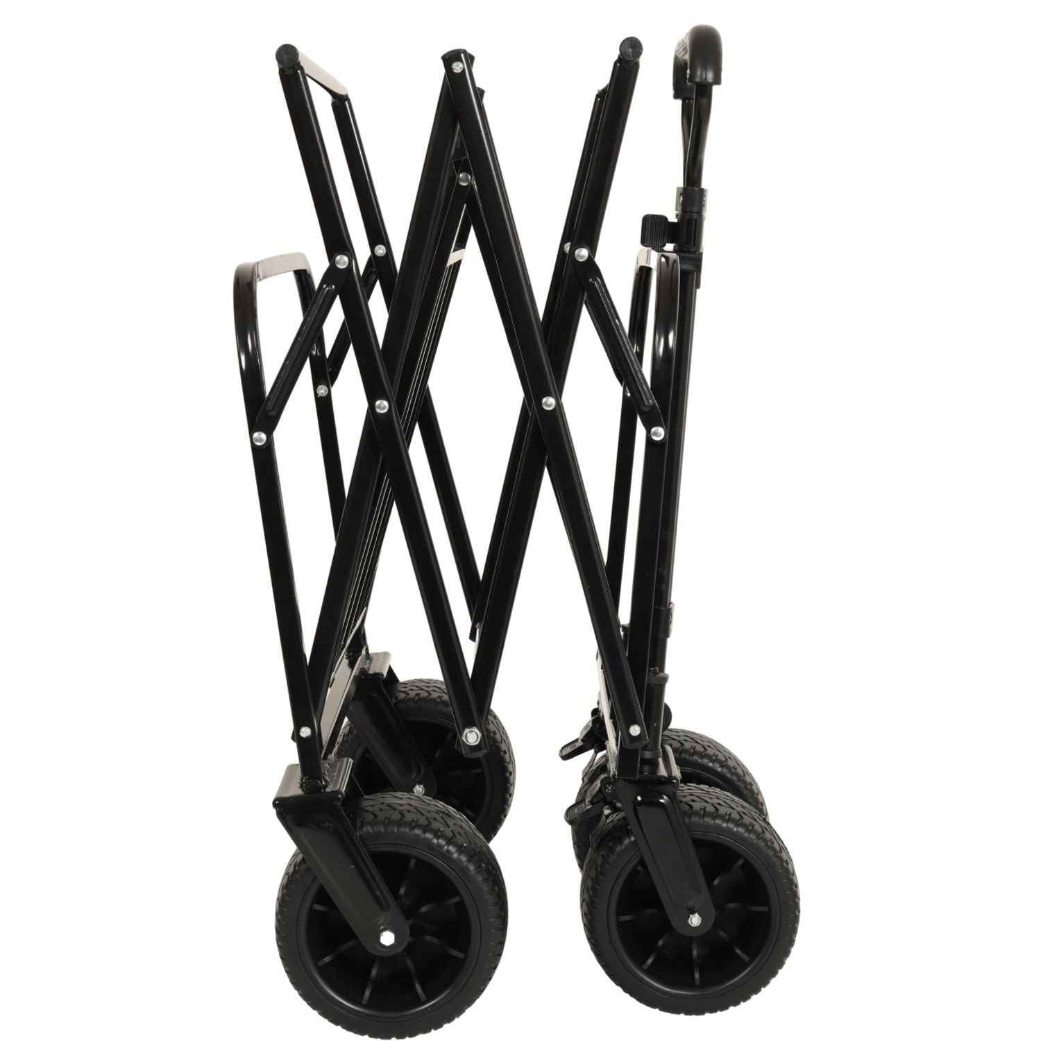 440lbs Collapsible Foldable Wagon Cart, Beach Wagon Utility Cart Utility Wagon Grocery Cart for Camping Shopping Sports Gardening Fishing, blue flower