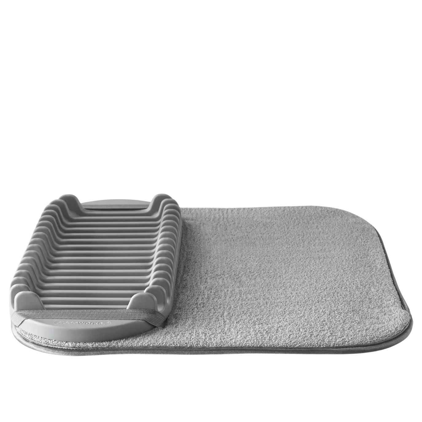 Drying Mat with Integrated Plate Rack