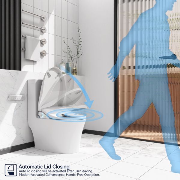 Smart Bidet Toilet Seat with Side Knob Adjustable Heated Seat with Water Temperature and Pressure Adjustment Portable with Automatic Nozzle Cleaning and Sensor Open Lid[Unable to ship on weekends] - JM Variety Store