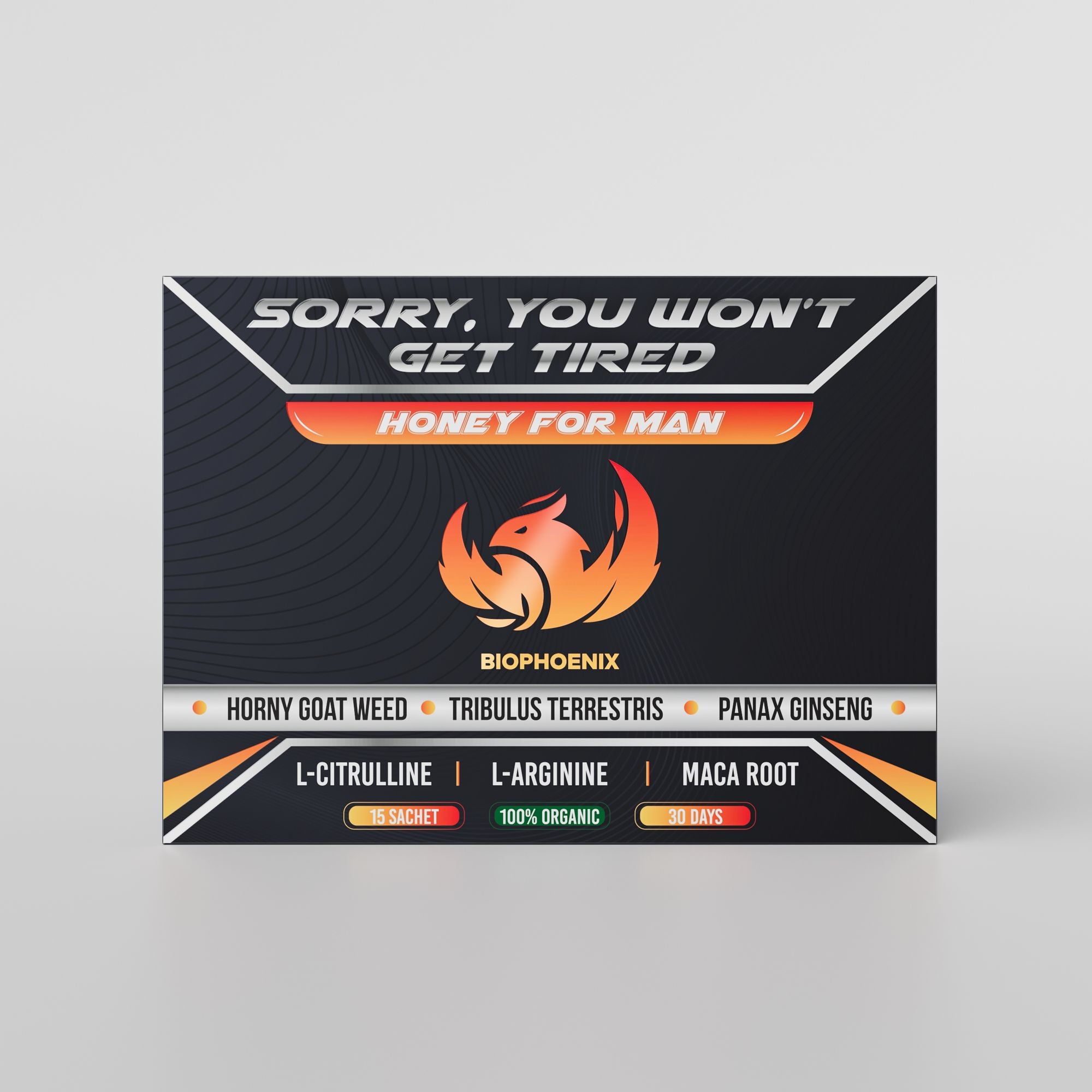 BIOPHOENIX TESTOSTERONE HONEY | Testosterone Booster | Testosterone Supplement for Men | Maca Root, Ginseng, Horny Goat Weed, Tribulus Terrestris for Men | L Citrulline, L Arginine 15 Sachets 30 Days - JM Variety Store