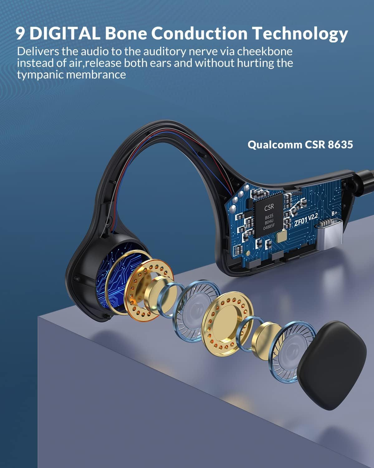 Sport Wireless Bone Conduction Earphones – Open-Ear Safety Design, IPX6 Sweatproof, 8 Hrs Call, US Dropship - JM Variety Store