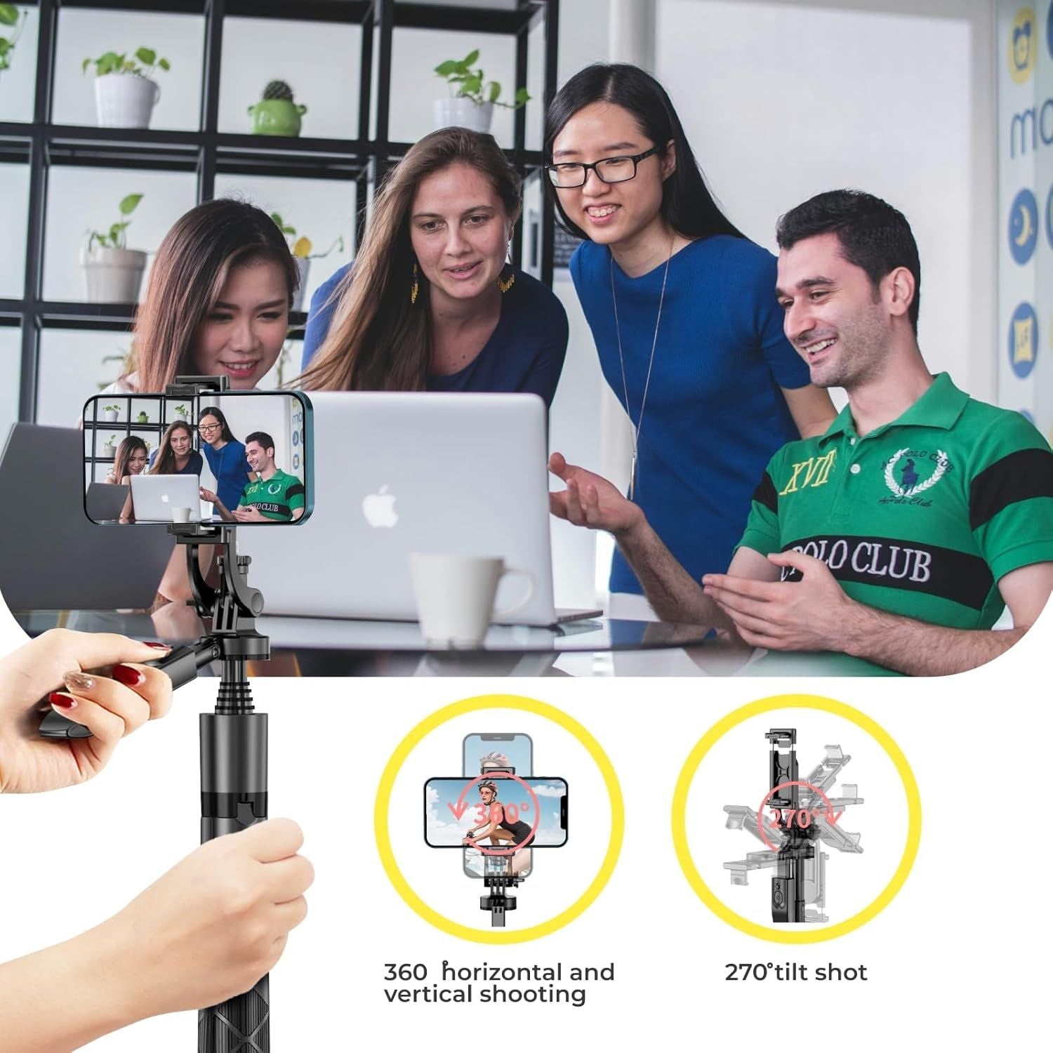 Phone Tripod 62" Selfie Stick for iPhone with Remote and 3W LED Light, Universal Mount, Phone Stand for Recording & Streaming, Tripod for iPhone & Android Phone & Gopro - JM Variety Store